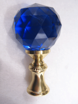 Finial: Cobalt Blue Crystal Ball. 2 1/4" overall