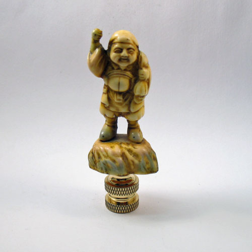 Lamp Finial: Little Off White Bone Man