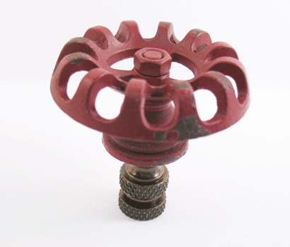 Finial: Red Faucet. Man Cave 2 " tall overall