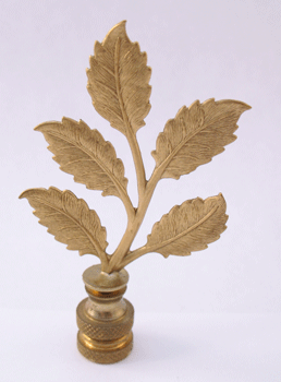 Finial: Brass Leaf Cluster. 3 1/4" overall