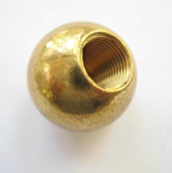 Lamp Finial: Brass Ball with 1/8ip (3/8)Thread. 7/8" tall
