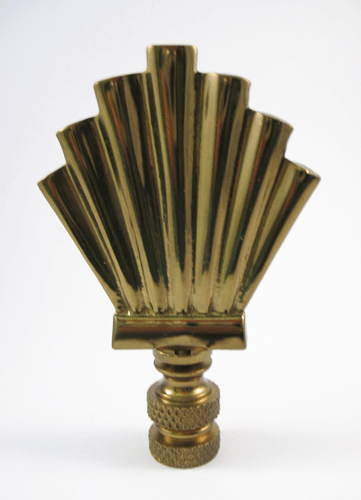 Finial: Antiqued Fan. 3" overall