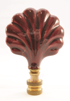 Finial: Deep Grape Rose Shell. 3" overall