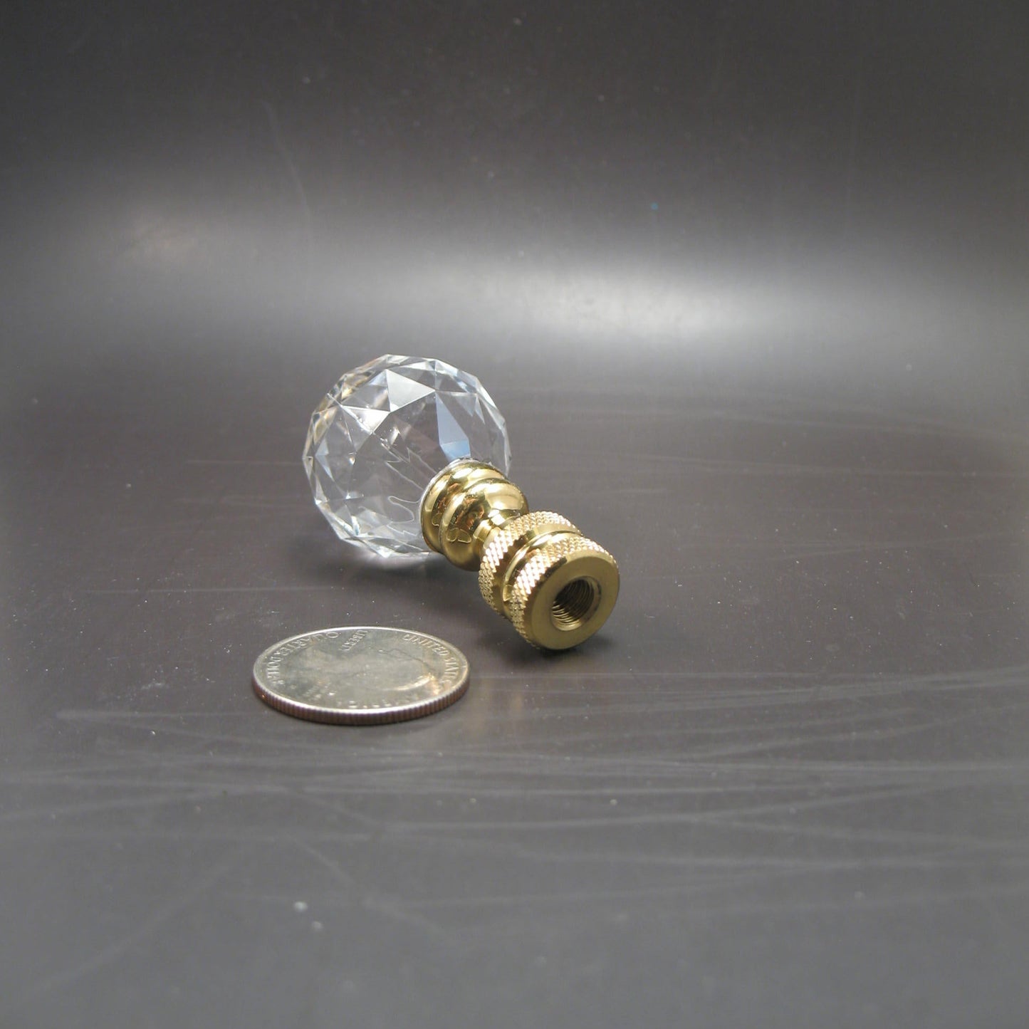 Finial: Clear Acrylic Ball 2 1/4" overall