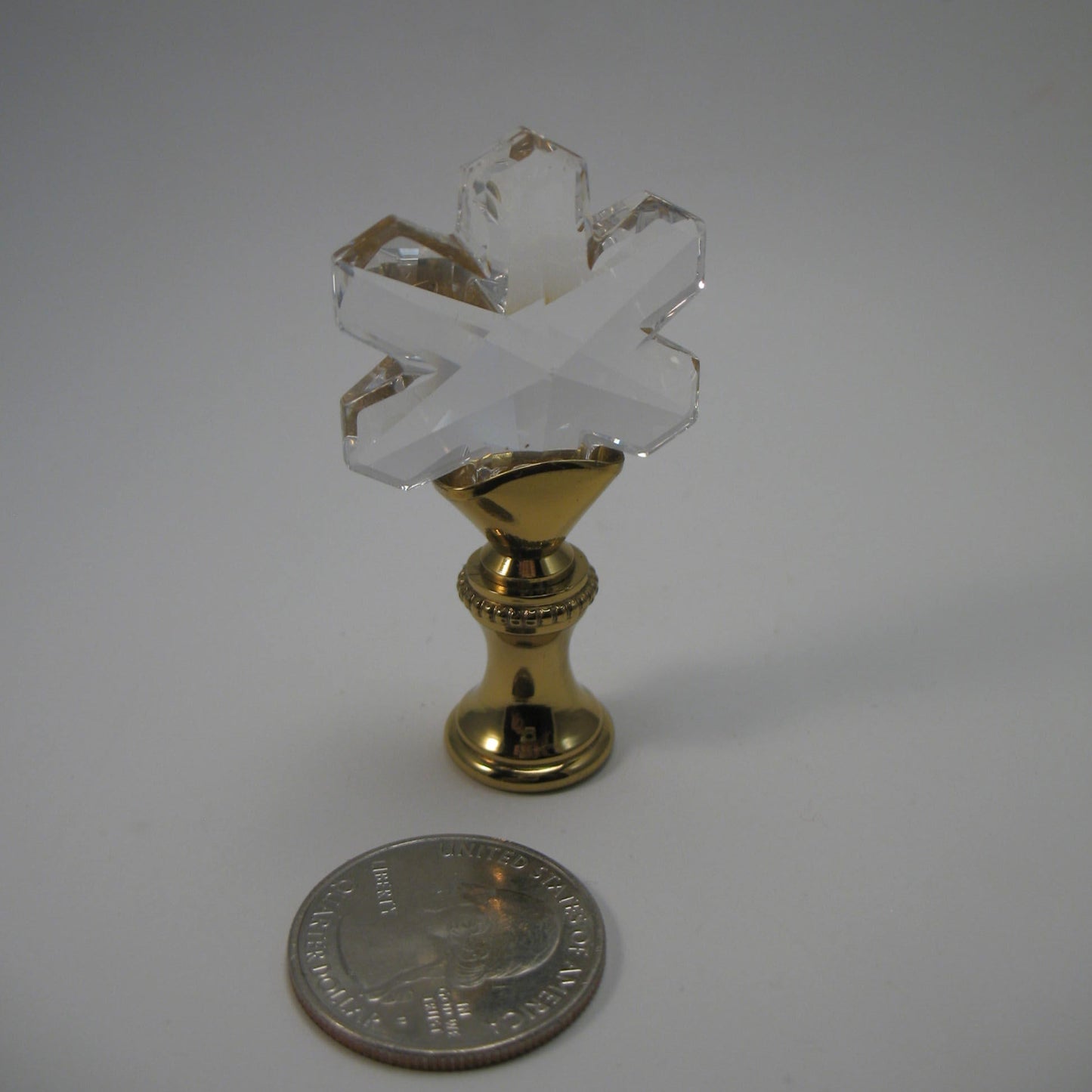 Small Crystal "Snowflake" Clear with Brass Hardware