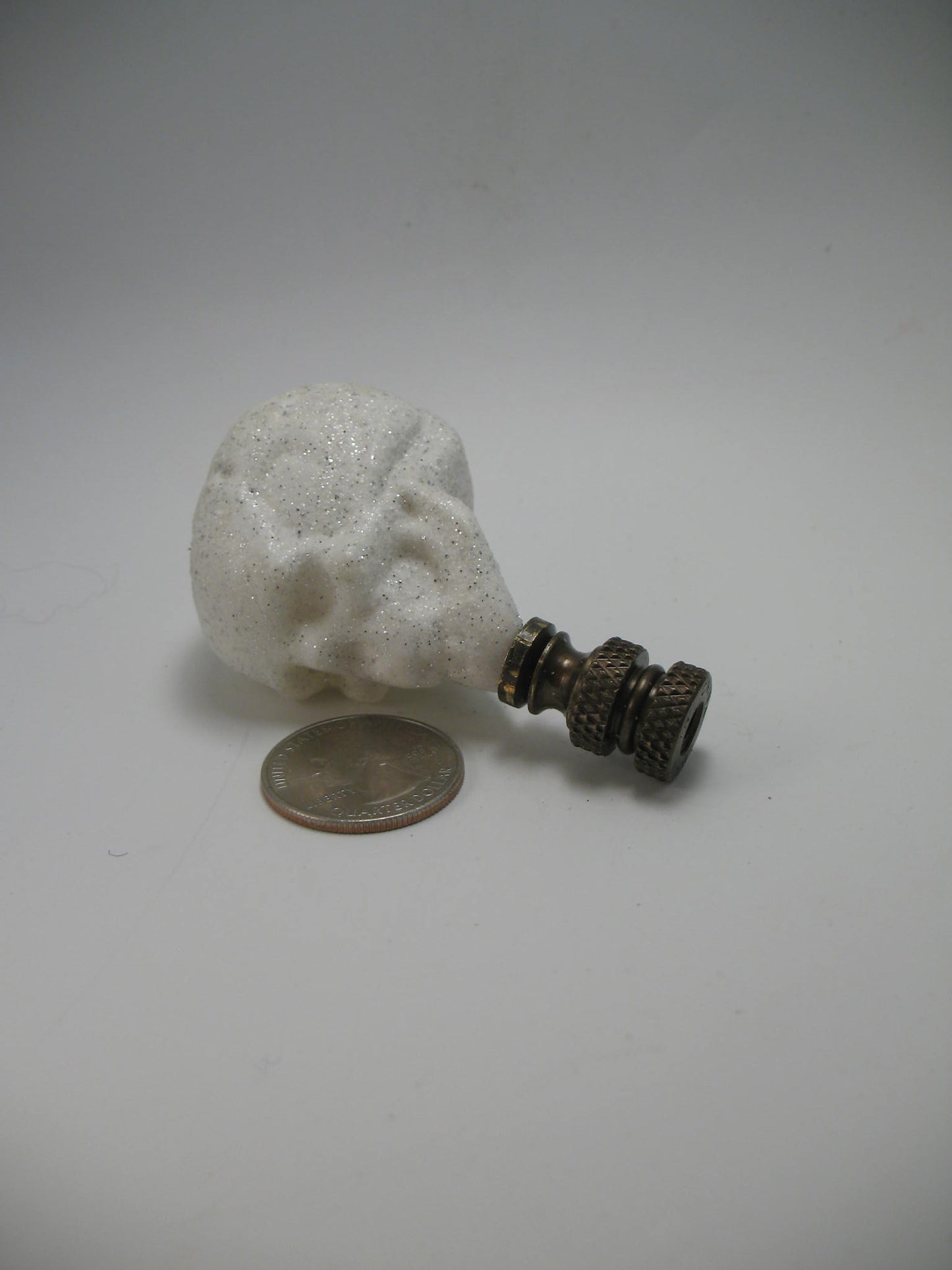 Lamp Finial Novelty Plastic White Skull Halloween