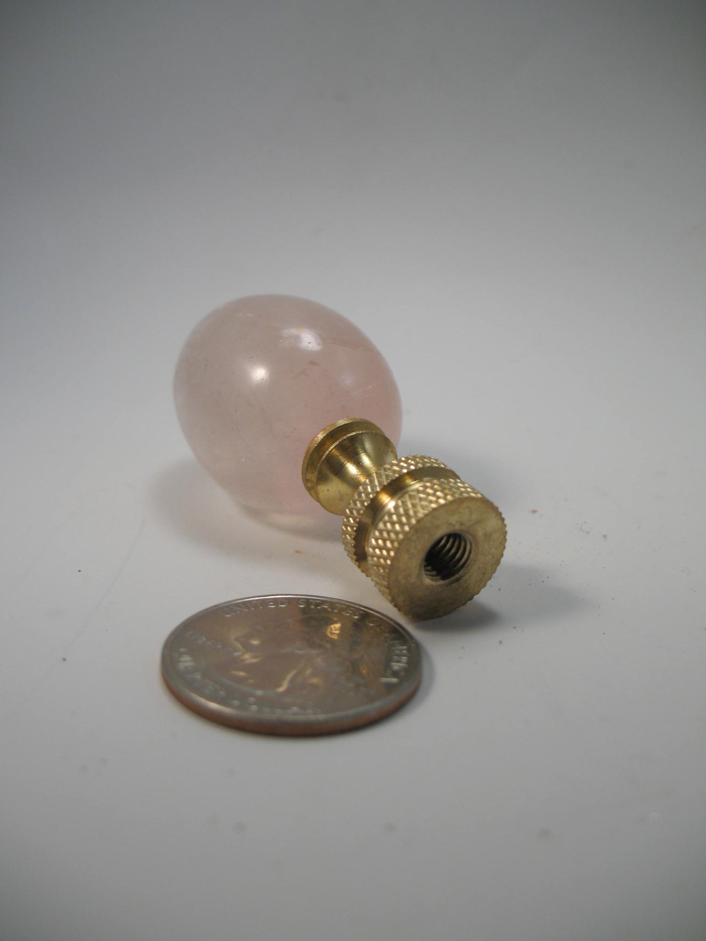 Rose Quarts Pink Stone Egg Lamp Finial