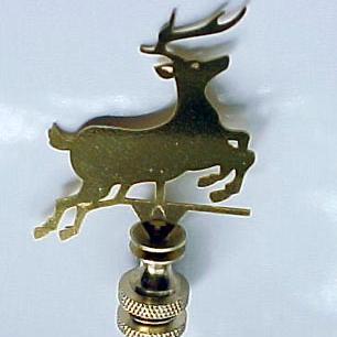 Brass Weathervane Deer Lamp Finial 2 2/3 inches tall