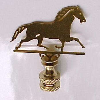 Brass Weathervane Horse Lamp Finial 2 1/4 inches tall