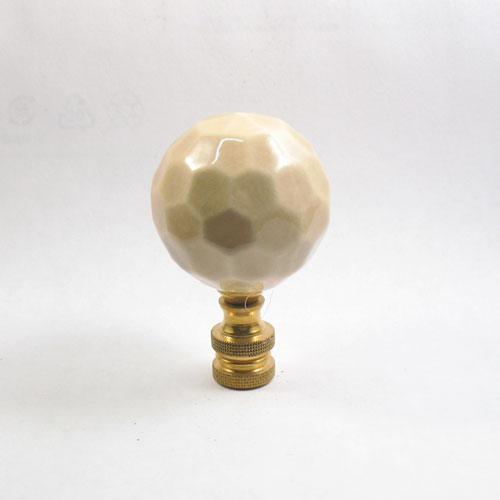 Lamp Finial: Large Tan/Beige Ceramic Ball