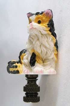 Finial: Three Color Cat. 3" overall