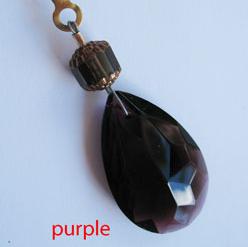 Fan Pull: Purple Glass Prism. 2"