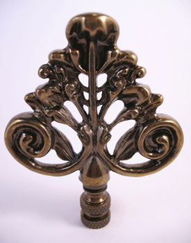 Finial: Bronze Scroll and Branch. 3 1/2"