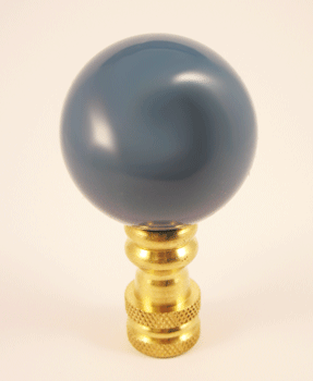 Finial: Slate Blue Acrylic Ball. 2" overall
