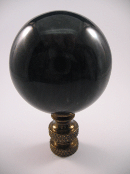 Finial: Black Marble Ball. 2 3/8 overall