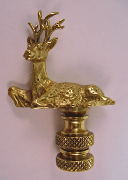 Finial: Brass Deer. 2 1/8" overall