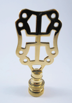 Finial: Brass Asian Symbol. 3" overall