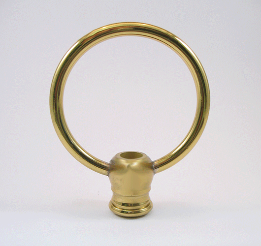 Finial: Lg Brass Loop. 1/8ip 3/8" 2 1/8" tall