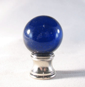 Finial:  Cobalt Glass Ball.  1 1/2" overall