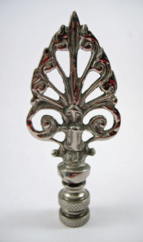 Finial:  Silver Plated Filigree Point. 3 1/2" overall