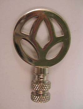 Finial: Nickel Peace Symbol. 2 1/2" overall