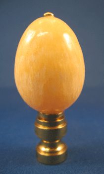 Finial: Yellow Jade Egg.  2 1/2" overall