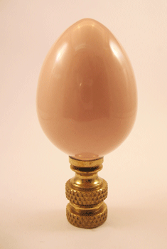 Finial.  Light Pink Ceramic Egg.  2 1/2" overall