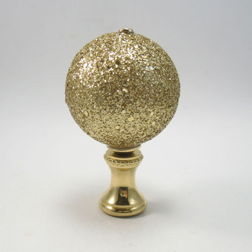 Lamp Finial Christmas Glitter Ball Gold