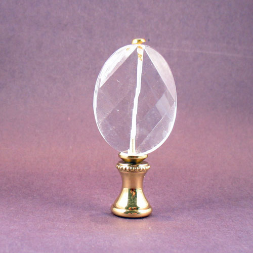 Final Lamp Lamp Finial: Oval Clear Glass Faceted – LampFinials.com
