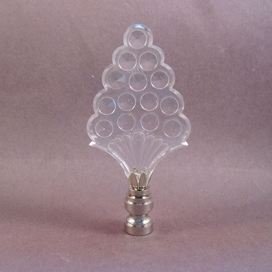 Lamp Finial:  Clear Glass Triangle