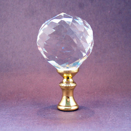 Lamp Finial;  Crystal Clear Ball 30mm