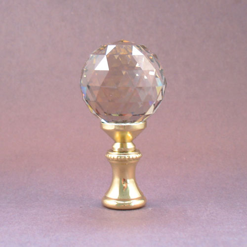 Lamp Finial:  Smoke Crystal Ball 30mm