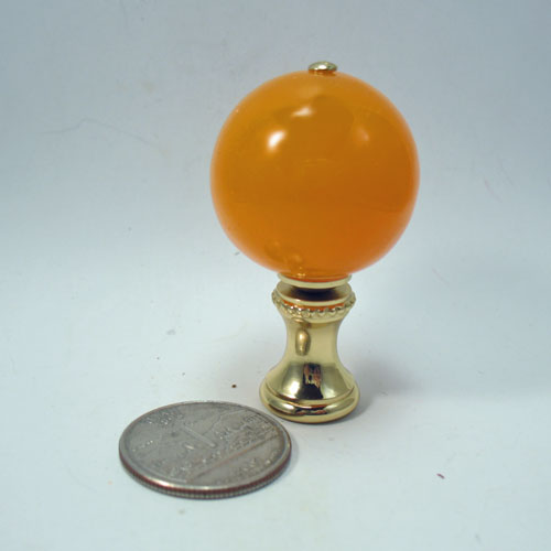 Lamp Finial Faux Orange Amber Ball