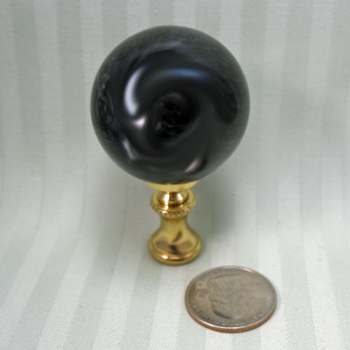 Lamp Finial Black Marble Stone Ball – LampFinials.com