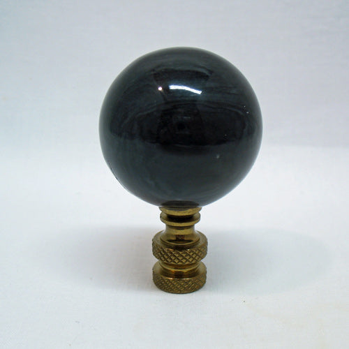 Lamp Finial Large Black Stone Ball