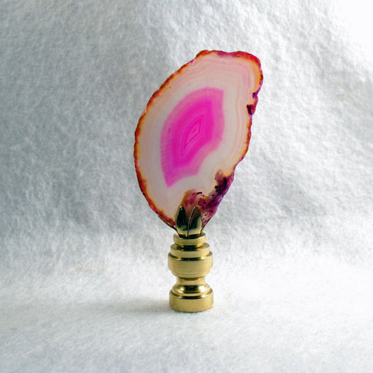 Lamp Finial; Shades of Pink Geode Slice