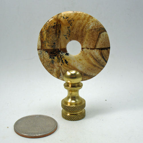 Lamp Finial Wood Jasper Donut