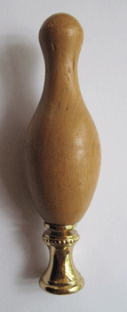 Finial: Natural wooden 10 Pin. 3 1/2" overall