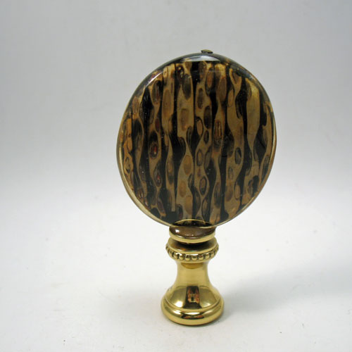 Lamp  Finial Brown Oval Laminated Natural Materials