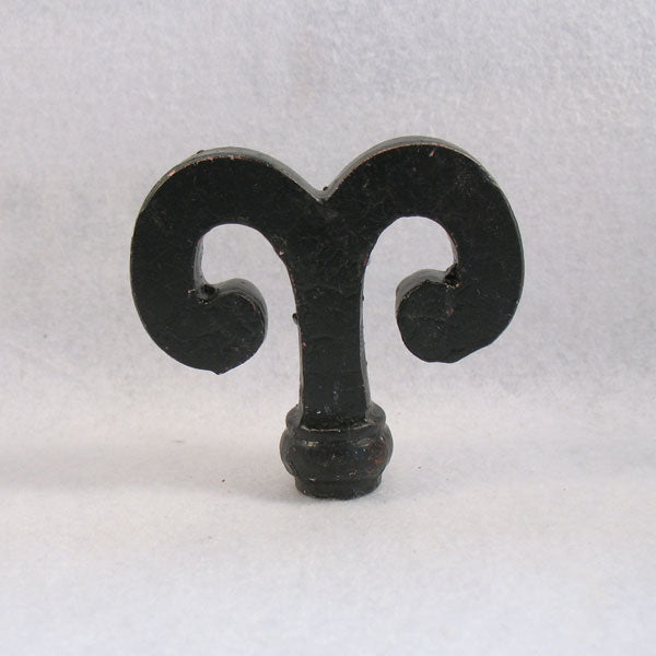 Lamp Finial:  Brown Wooden "Rams Horn"