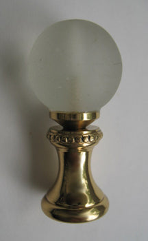 Finial: Small Frosted Acrylic  Ball. 1 3/4" overall