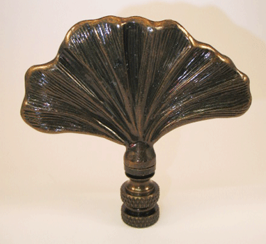 Finial: Wide Fan Leaf  2 3/4" overall