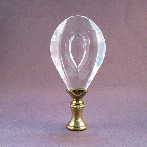 Lamp Finial Hard Clear Acrylic Oval Prism