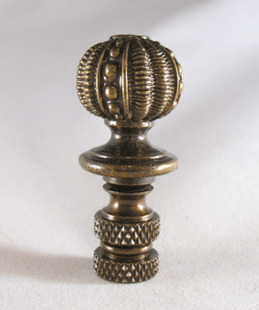 Finial:Ribbed  Ball Knob  2" overall