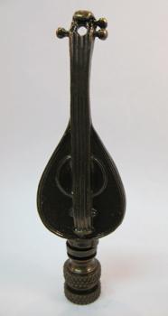 Finial: Bronze Mandolin. 3 7/8" overall