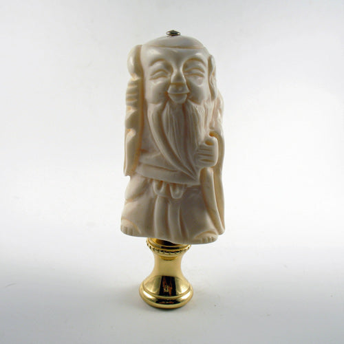 Lamp Finial Asian Bone Lucky God