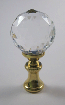 Finial:  Clear Acrylic Ball 2 1/4" overall