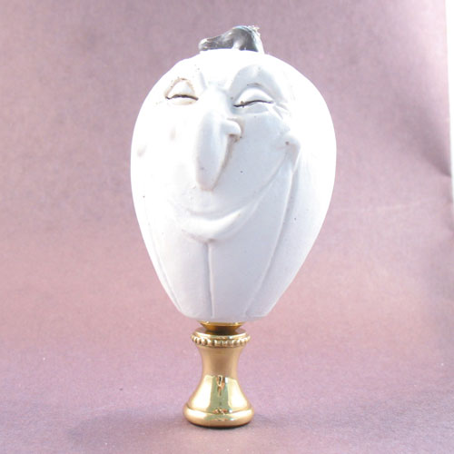 Lamp Finial White resin Halloween Pumpkin