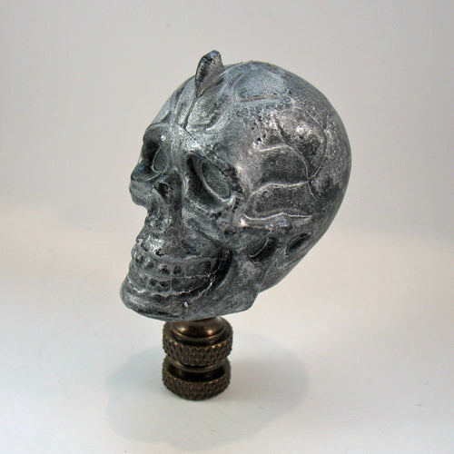 Lamp Finial Novelty Steampunk Silver Plastic Halloween Skull