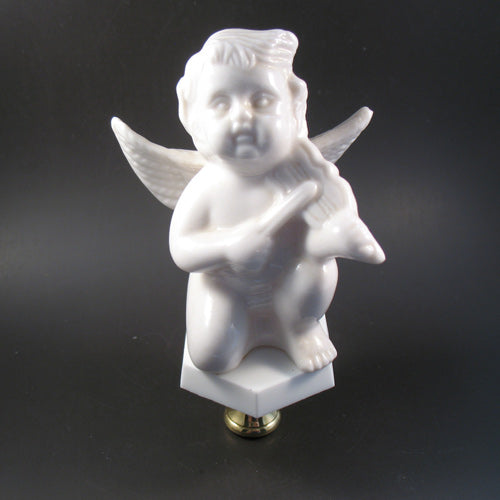 Lamp Finial Gobel White Angel with Horn 1976